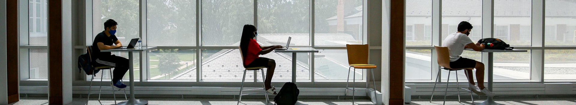 students studying at desks